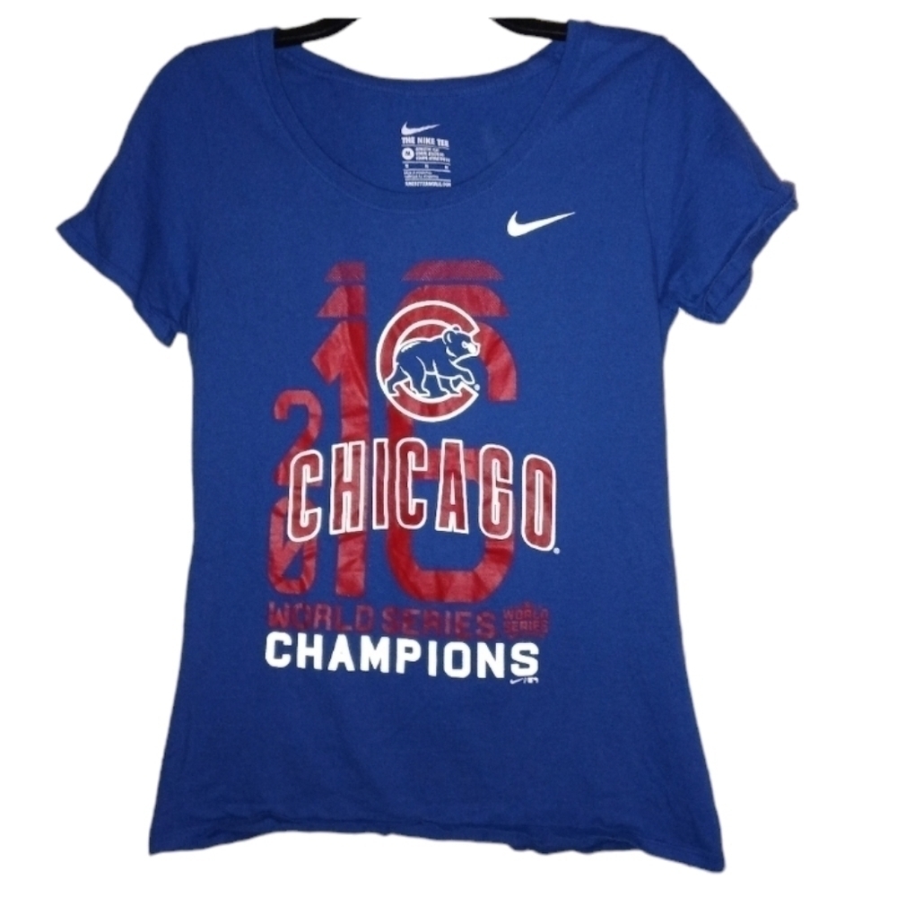 Nike Chicago cubs 2016 blue tee shirt